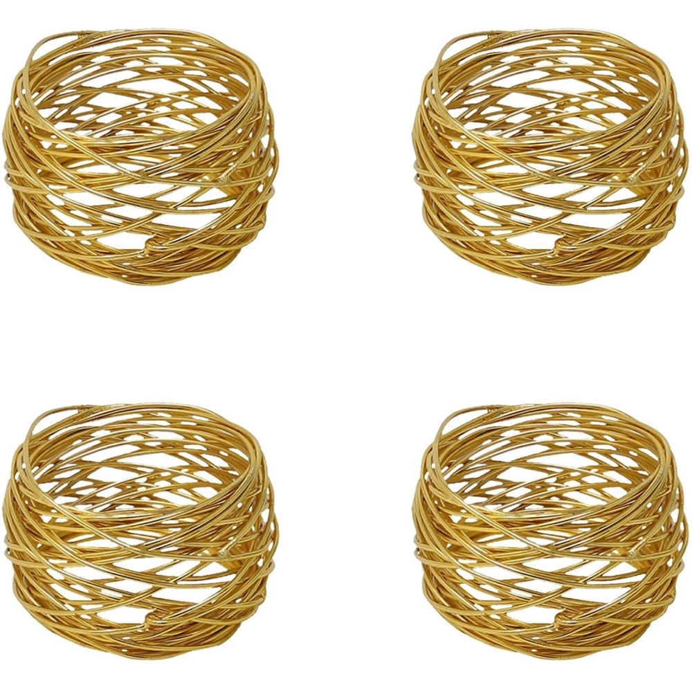 Gold napkin rings.